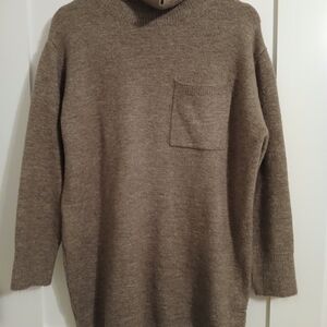 Lulu's Women's Turtleneck Sweater Tunic in Brown